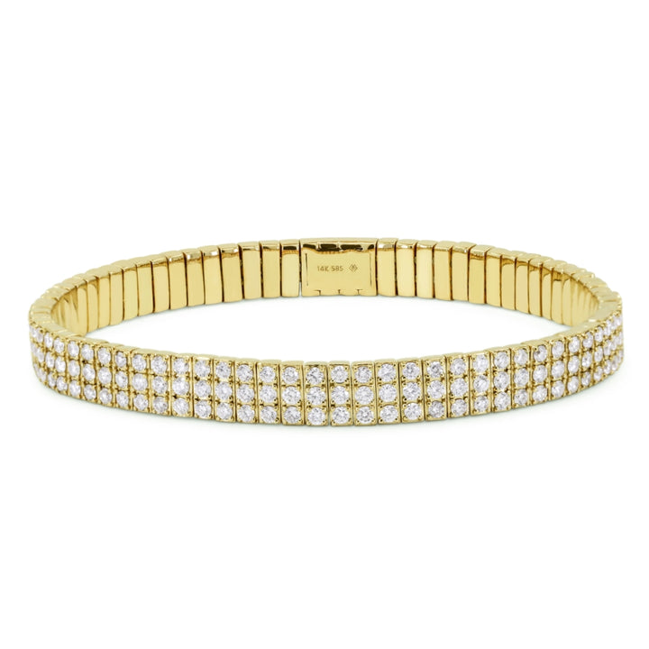Madison L 14K Yellow Gold Diamond Stretchy Bangle - style B1212Y