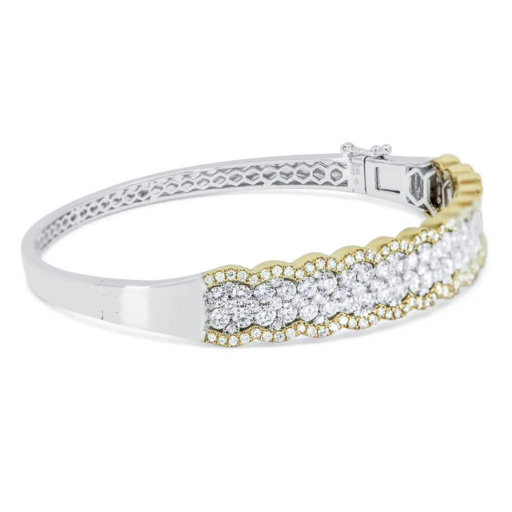 B1217 - 14K Two Tone Gold Diamond Bangle