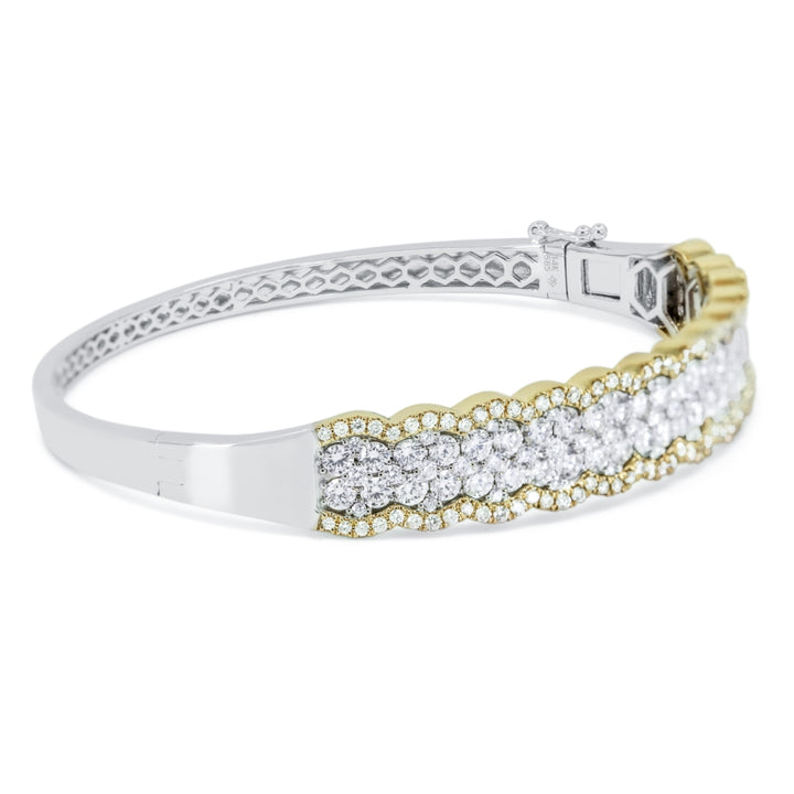 B1217 - 14K Two Tone Gold Diamond Bangle