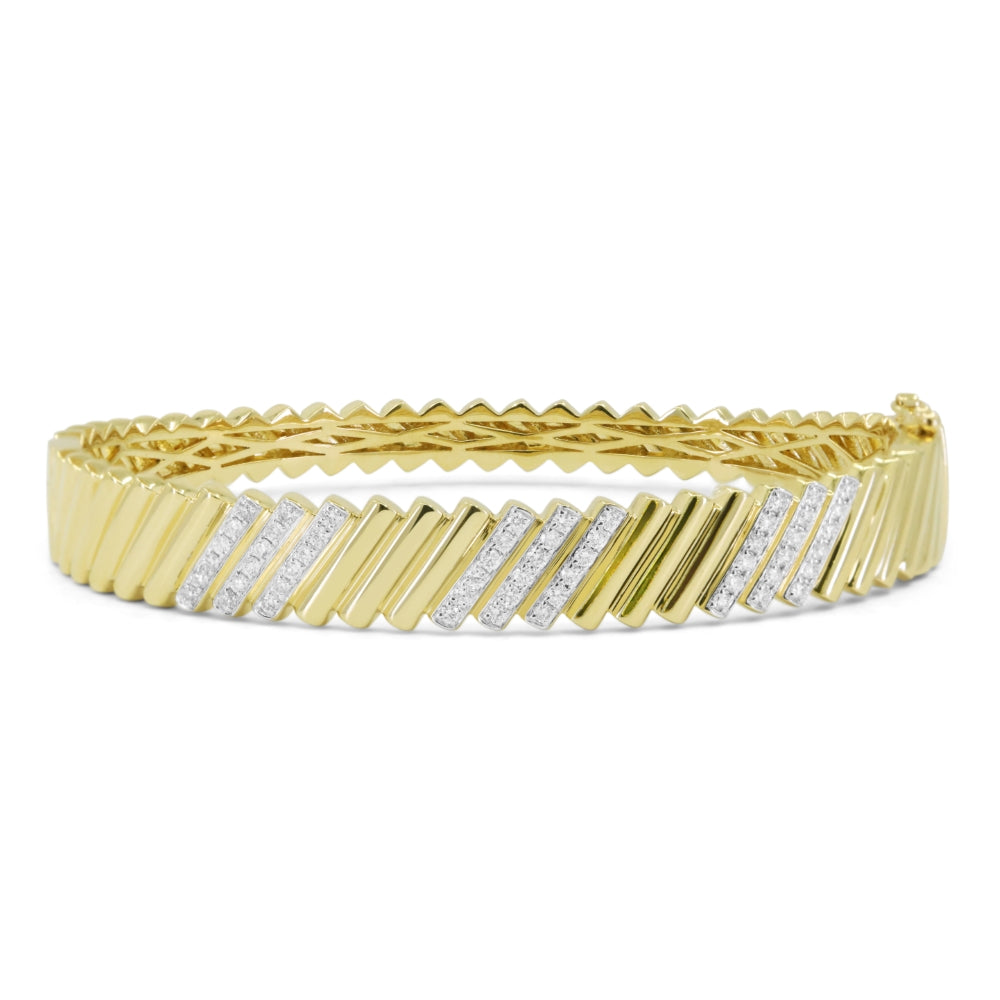 Madison L 14K Yellow Gold Diamond Bangle - style B1219Y