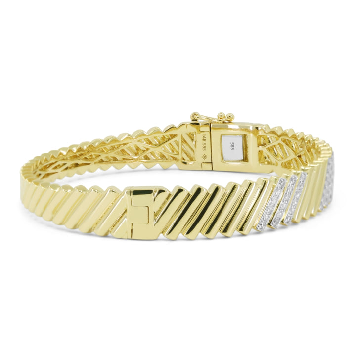 B1219 - 14K Yellow Gold Diamond Bangle