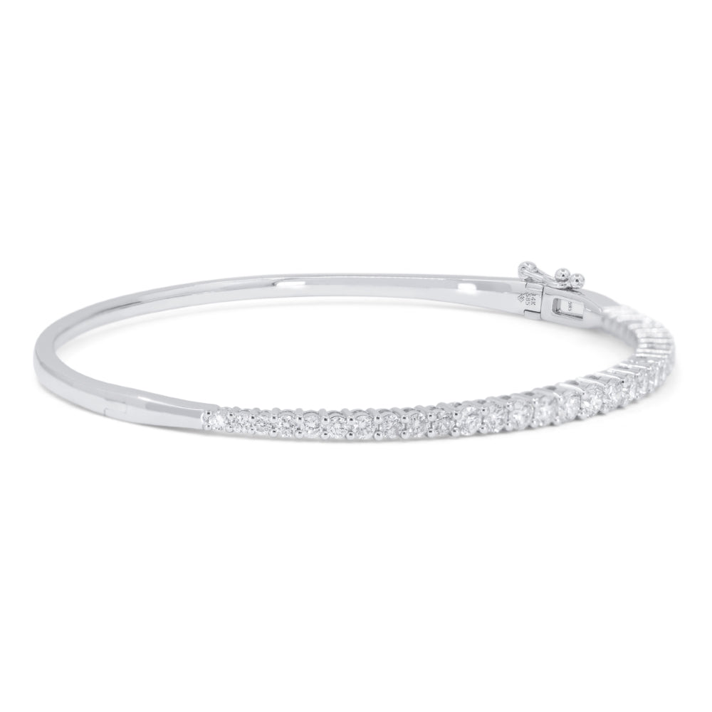 B1225 - 14K White Gold Diamond Bangle