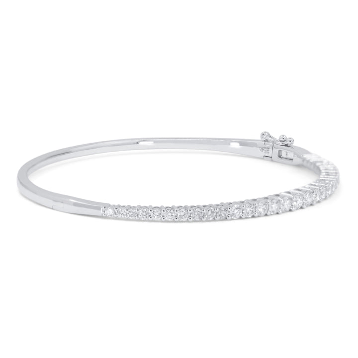 B1225 - 14K White Gold Diamond Bangle