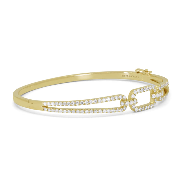B1226 - 14K Yellow Gold Diamond Bangle