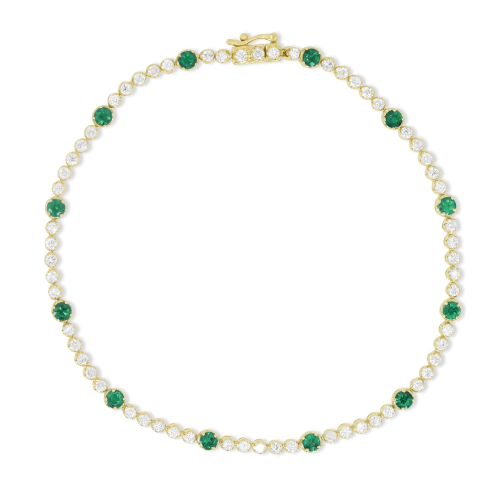 Madison L 14K Yellow Gold Emerald Bracelet - style B1232EMY