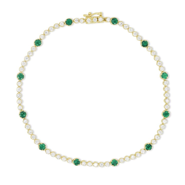 Madison L 14K Yellow Gold Emerald Bracelet - style B1232EMY