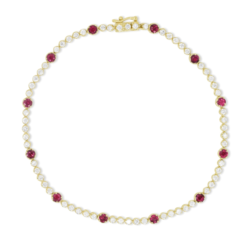 Madison L 14K Yellow Gold Ruby Bracelet - style B1232RUY