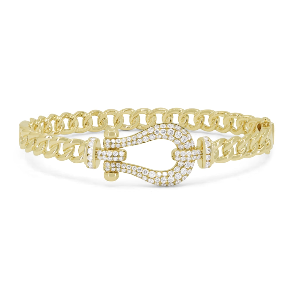 Madison L 14K Yellow Gold Diamond Bangle - style B1238Y