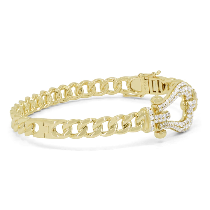 B1238 - 14K Yellow Gold Diamond Bangle