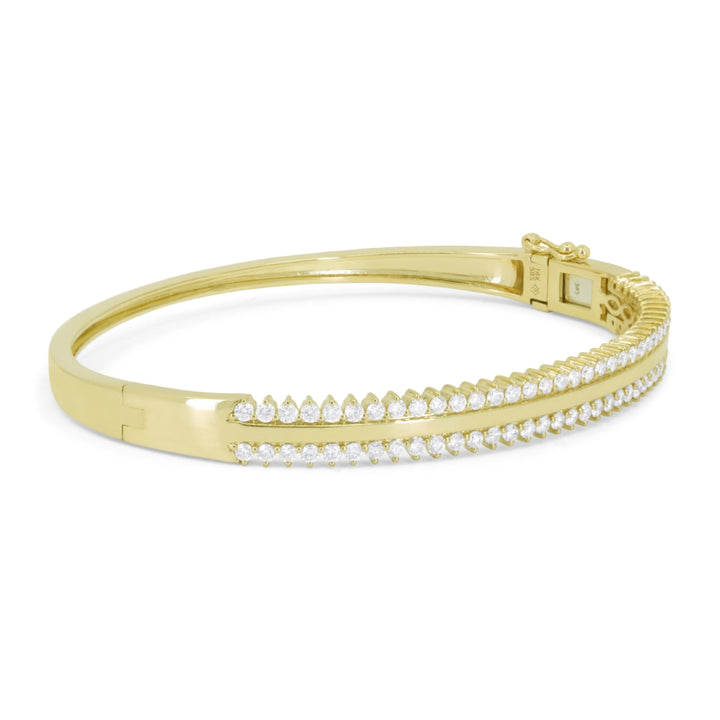 B1245 - 14K Yellow Gold Diamond Bangle