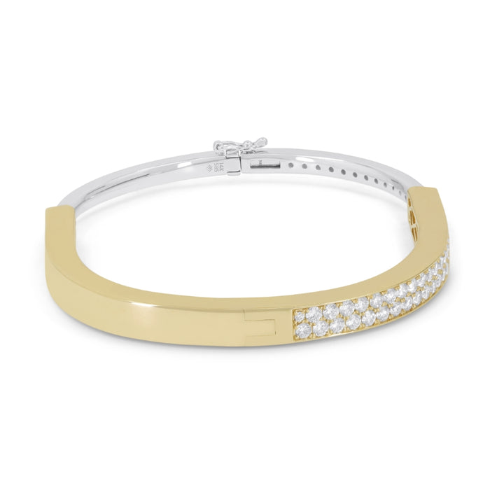 B1253 - 14K Two Tone Gold Diamond Bangle