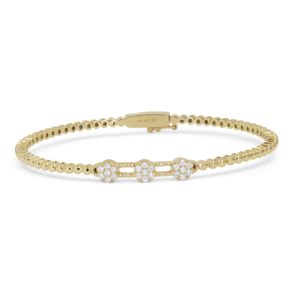 Madison L 14K Yellow Gold Diamond Bangle - style B1255Y