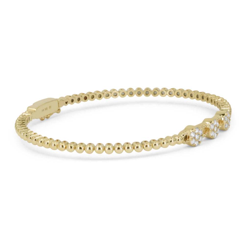 B1255 - 14K Yellow Gold Diamond Bangle