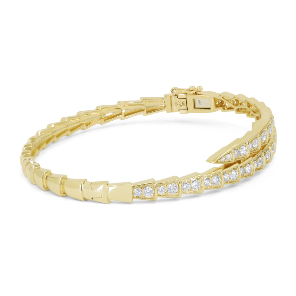 B1257 - 14K Yellow Gold Diamond Bangle