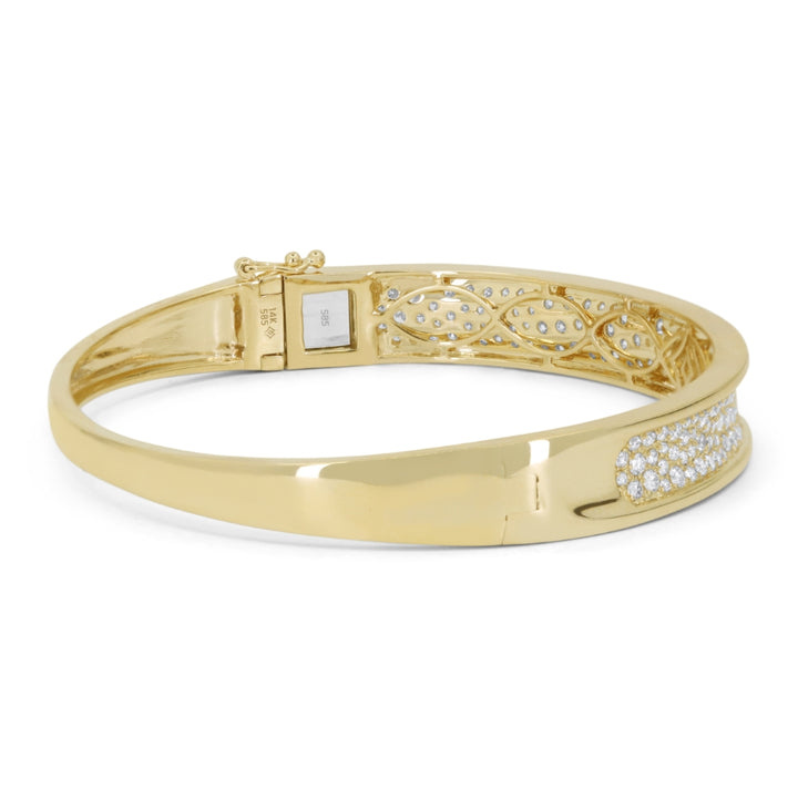 B1258 - 14K Yellow Gold Diamond Bangle