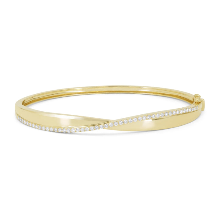 Madison L 14K Yellow Gold Diamond Bangle - style B1259Y