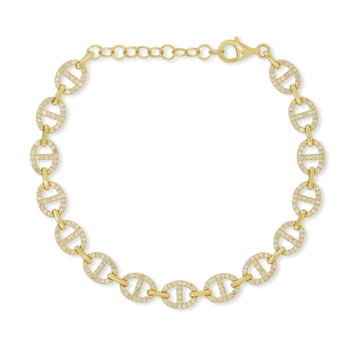 Madison L 14K Yellow Gold Diamond Paperclip Bracelet - style B1262Y