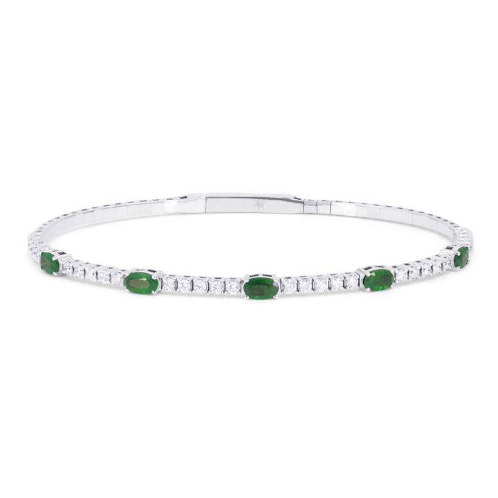 Madison L 14K White Gold Emerald Bangle - style B1268EMW
