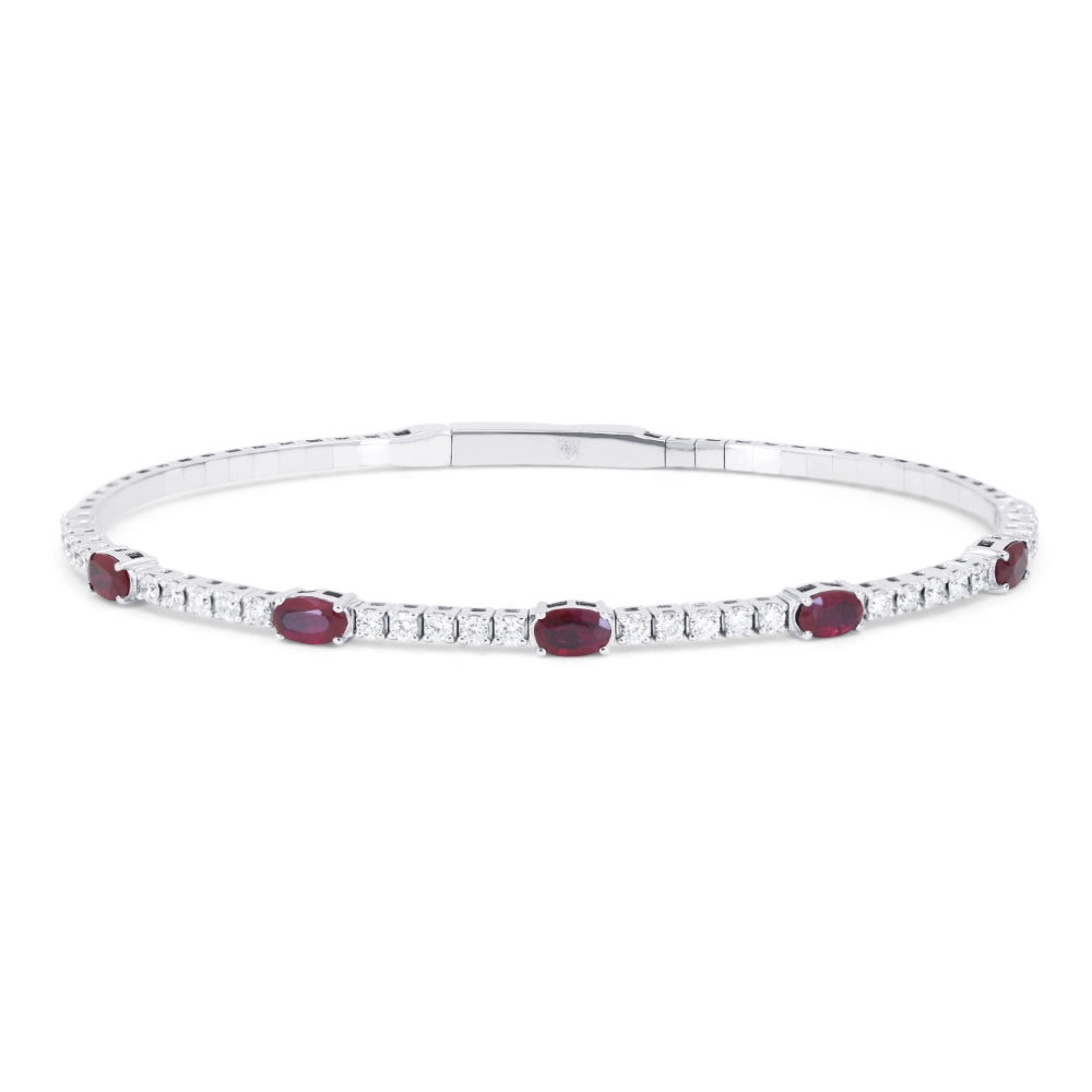 Madison L 14K White Gold Ruby Bangle - style B1268RUW