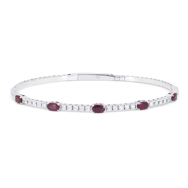 Madison L 14K White Gold Ruby Bangle - style B1268RUW