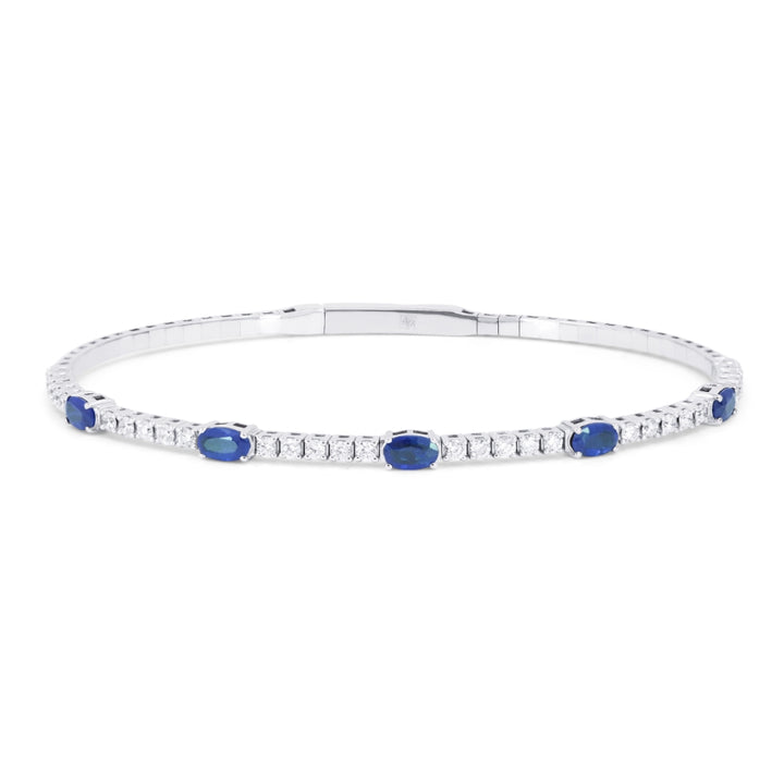 Madison L 14K White Gold Sapphire Bangle - style B1268SAW