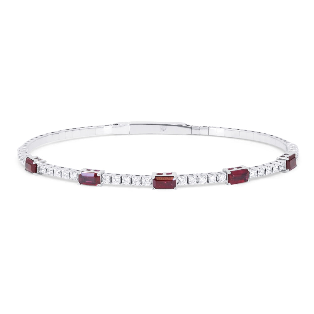 Madison L 14K White Gold Ruby Bangle - style B1269RUW
