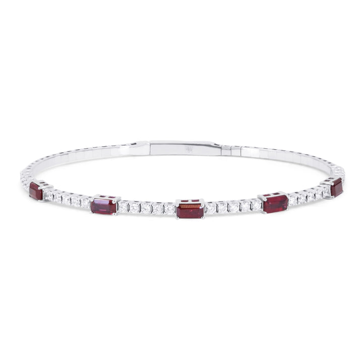 Madison L 14K White Gold Ruby Bangle - style B1269RUW