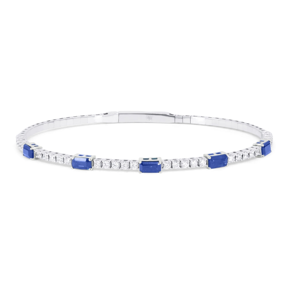 Madison L 14K White Gold Sapphire Bangle - style B1269SAW