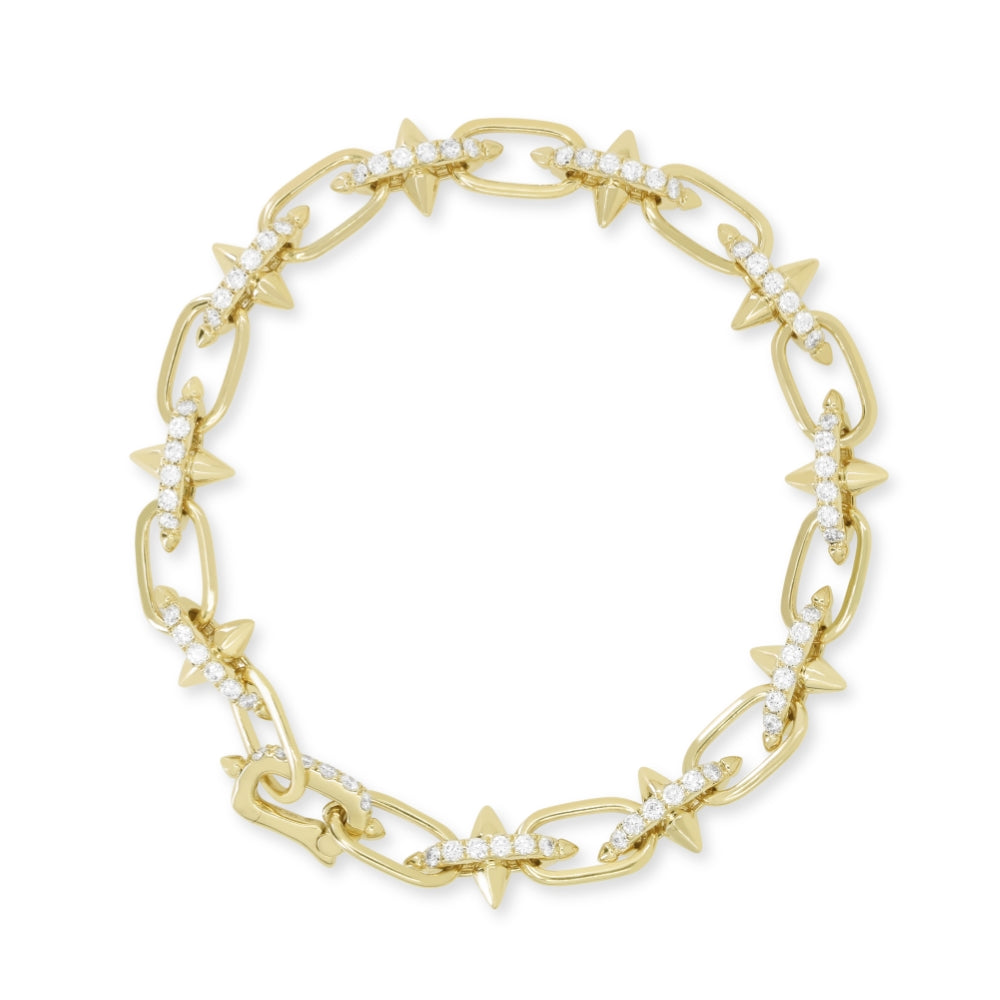 Madison L 14K Yellow Gold Diamond Paperclip Bracelet - style B1271Y