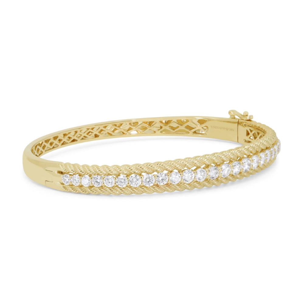 B1287 - 14K Yellow Gold Diamond Bangle