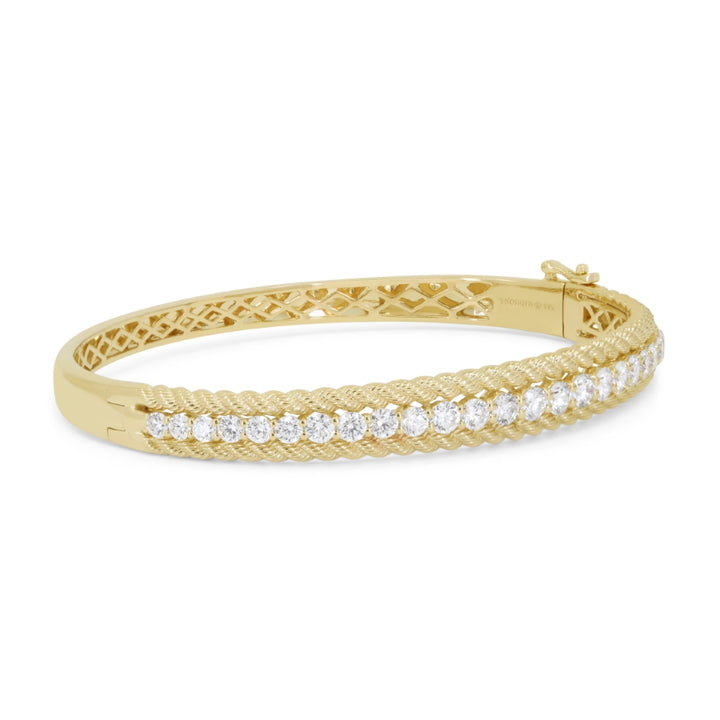 B1287 - 14K Yellow Gold Diamond Bangle