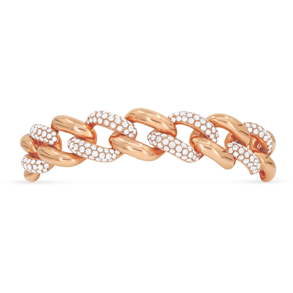 Madison L 18K Rose Gold Diamond Paperclip Bracelet - style DB2906