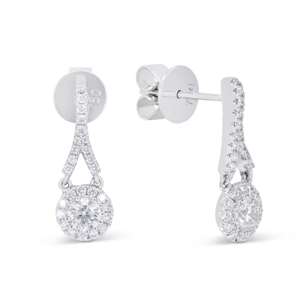 Madison L 18K White Gold Diamond Drop Earrings - style DE10212
