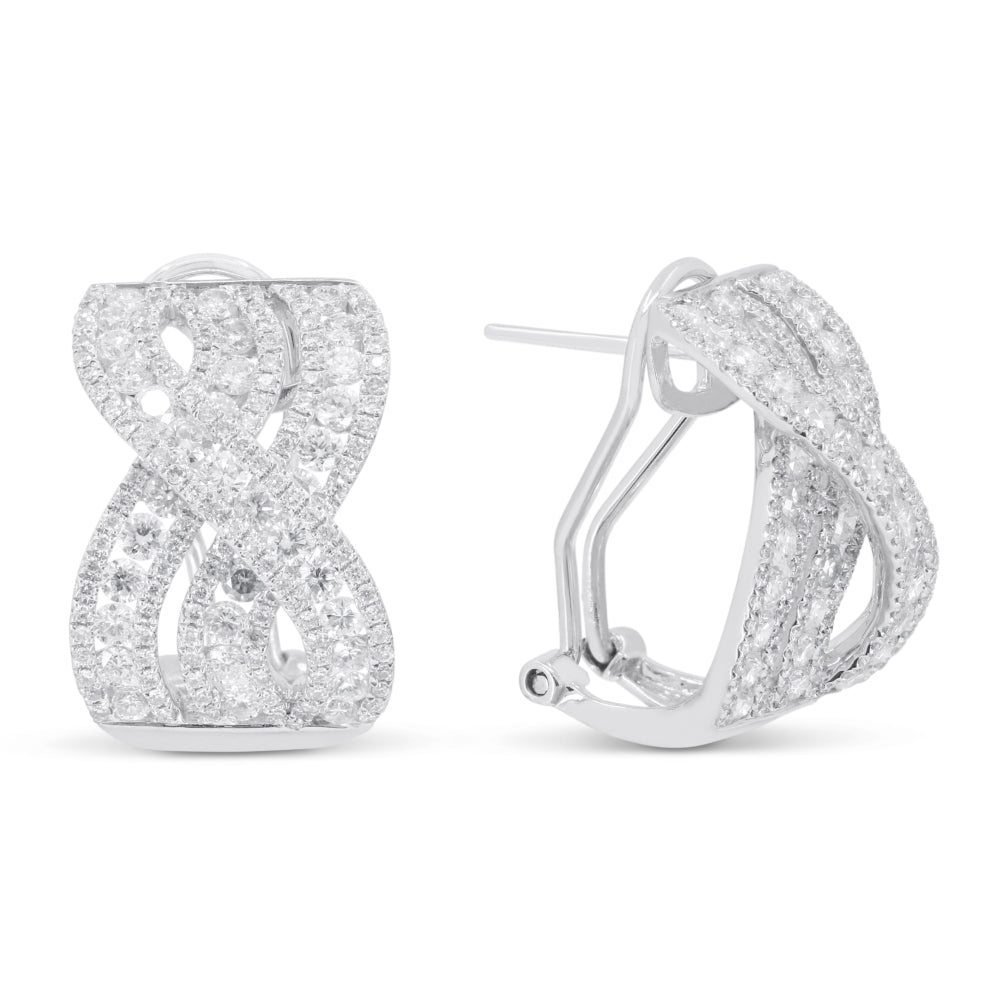 Madison L 18K White Gold Diamond Hoop Earrings - style DE10282