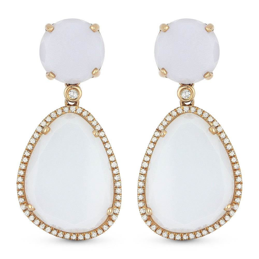 Madison L 14K Rose Gold Chalcedony Drop Earrings - style DE10384