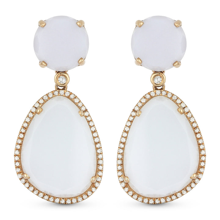 Madison L 14K Rose Gold Chalcedony Drop Earrings - style DE10384