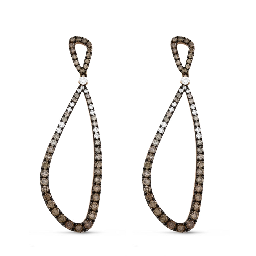 Madison L 14K Rose Gold Brown Diamond Drop Earrings - style DE11002