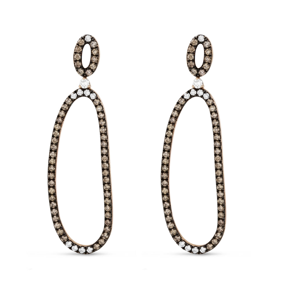 Madison L 14K Rose Gold Brown Diamond Drop Earrings - style DE11004