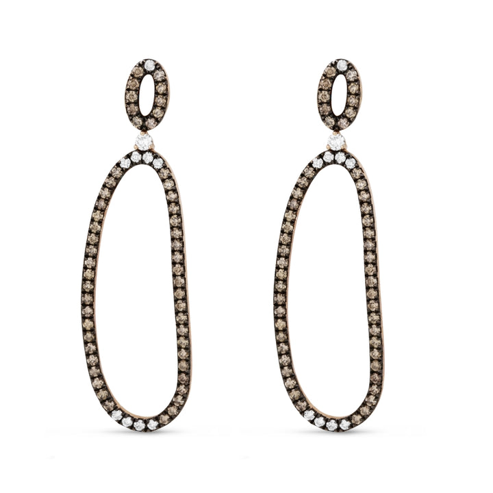 Madison L 14K Rose Gold Brown Diamond Drop Earrings - style DE11004