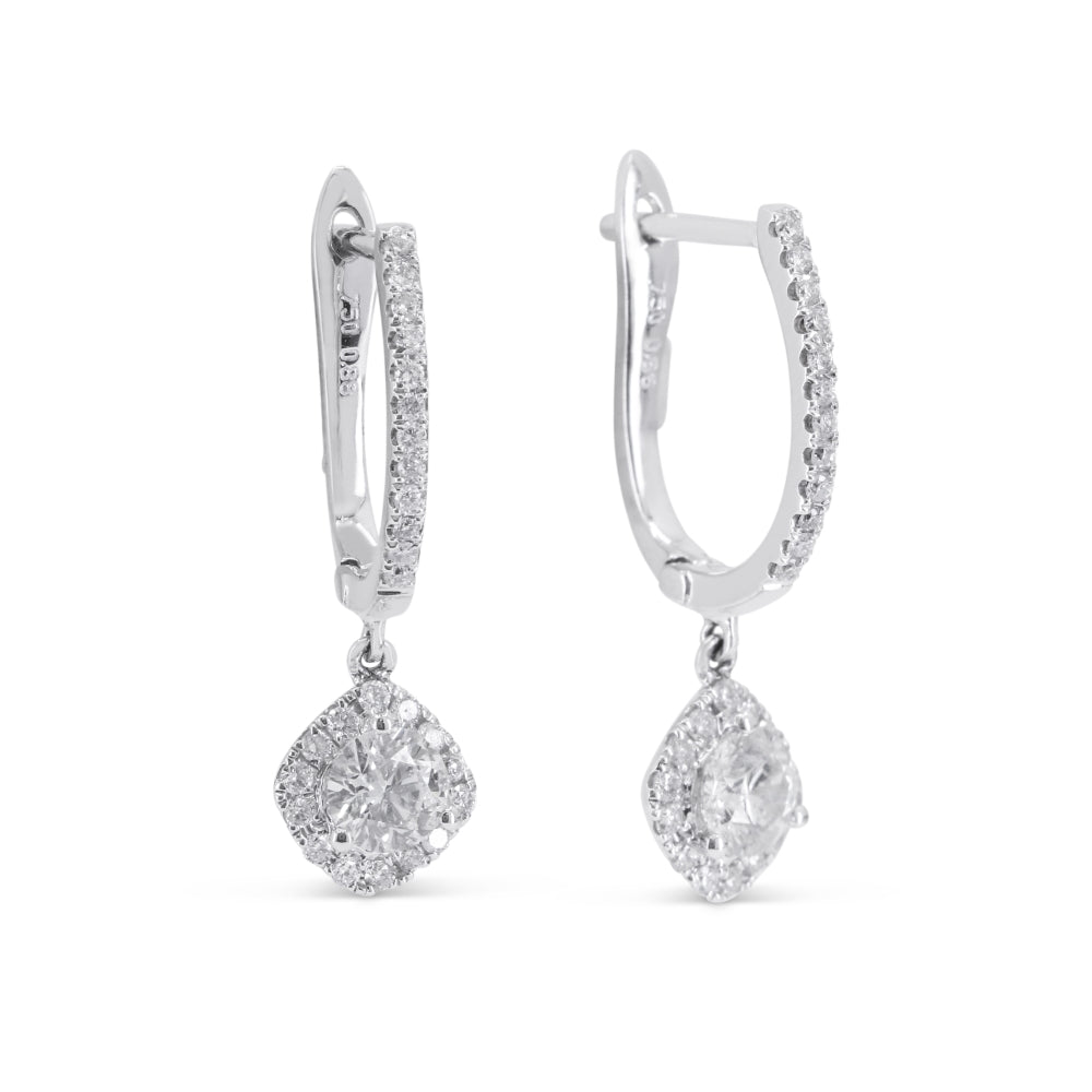 Madison L 18K White Gold Diamond Drop Earrings - style DE11093