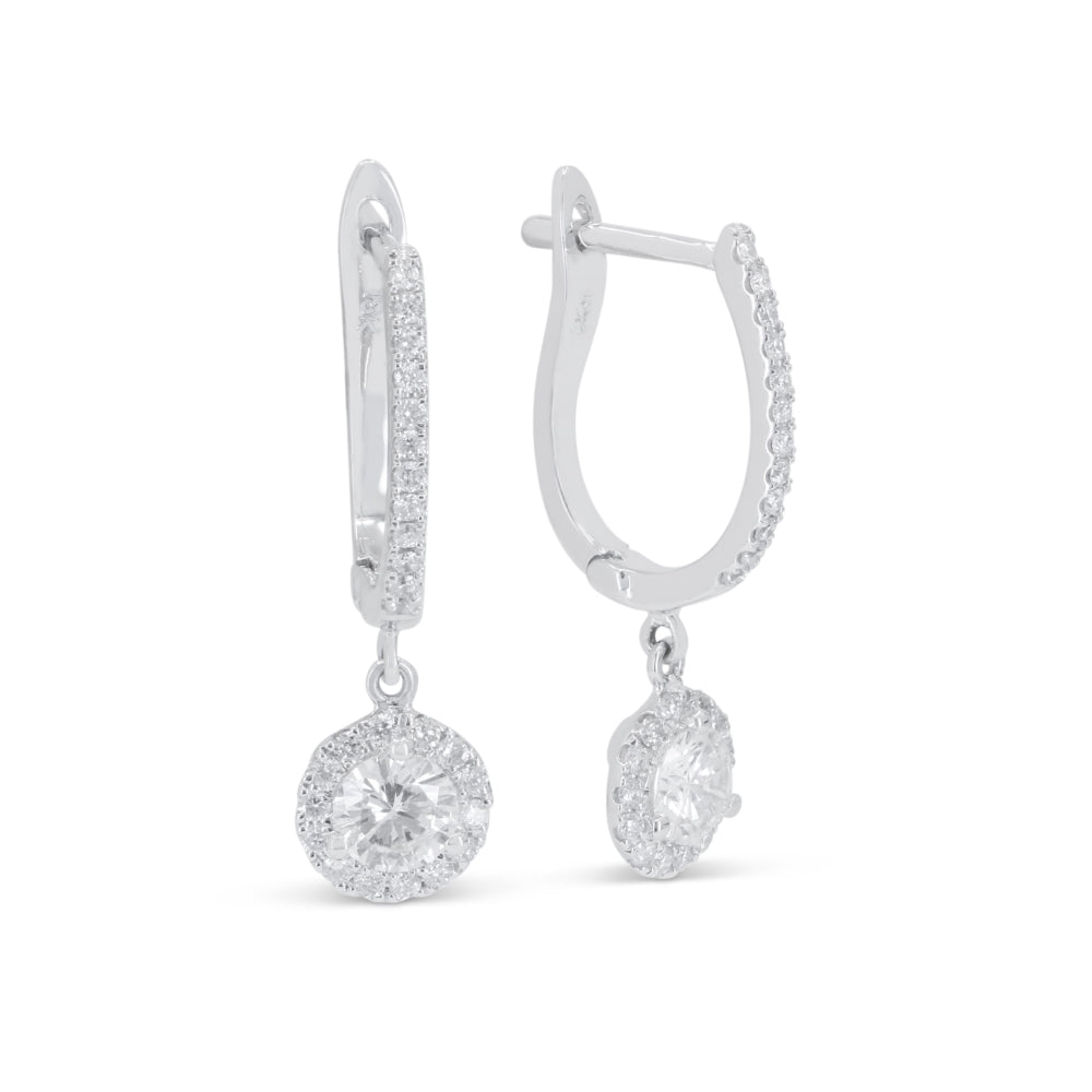 Madison L 18K White Gold Diamond Drop Earrings - style DE11094