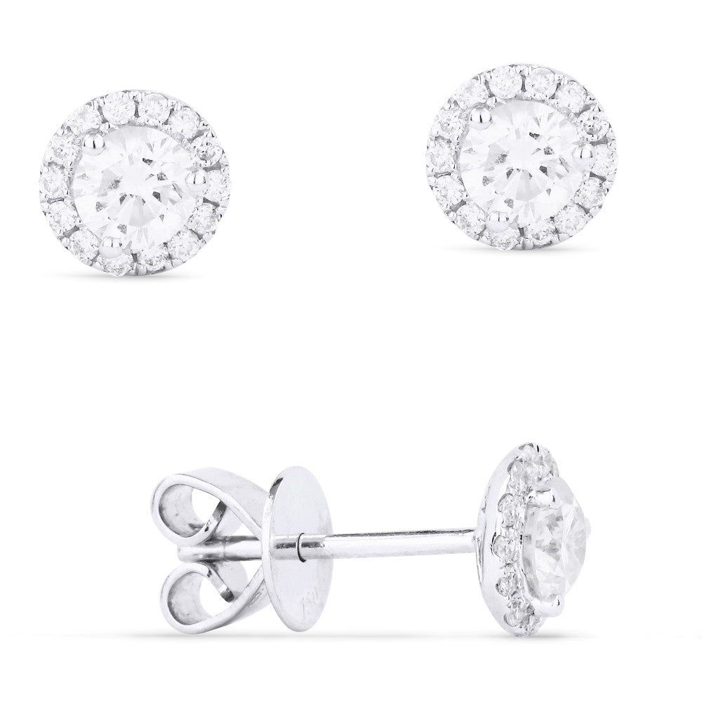 Madison L 18K White Gold Diamond Stud Earrings - style DE11096