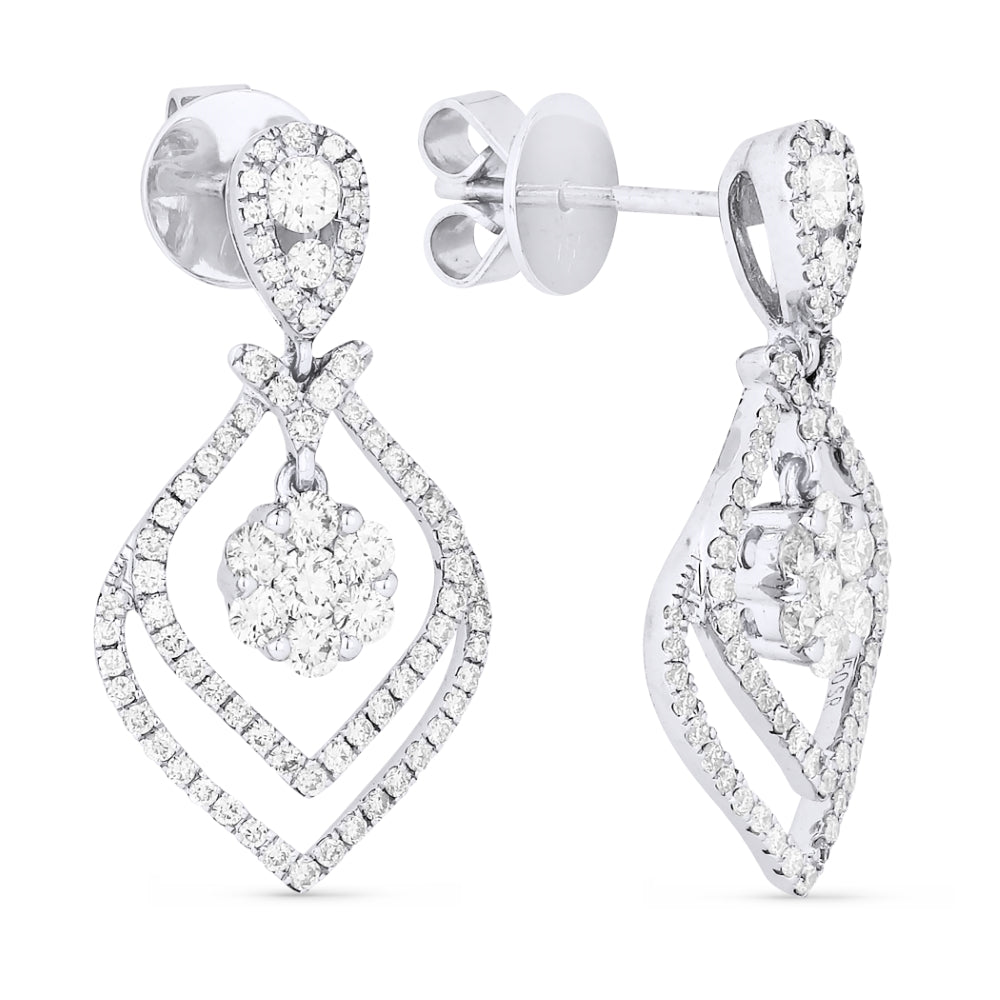 Madison L 18K White Gold Diamond Drop Earrings - style DE11335