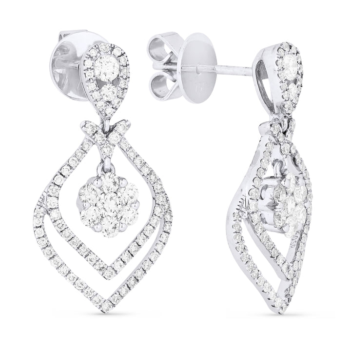 Madison L 18K White Gold Diamond Drop Earrings - style DE11335