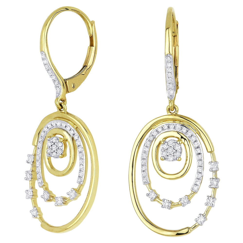 Madison L 14K Yellow Gold Diamond Drop Earrings - style DE11747