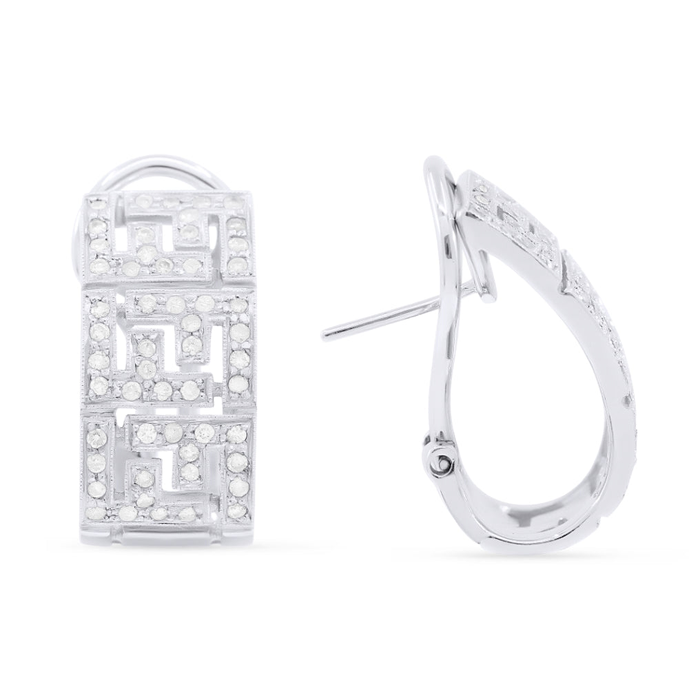 Madison L 18K White Gold Diamond Hoop Earrings - style DE2058