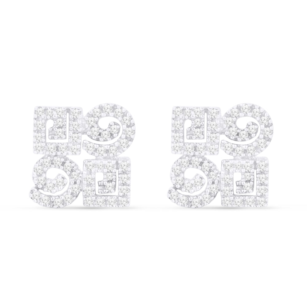 Madison L 14K White Gold Diamond Stud Earrings - style DE3947
