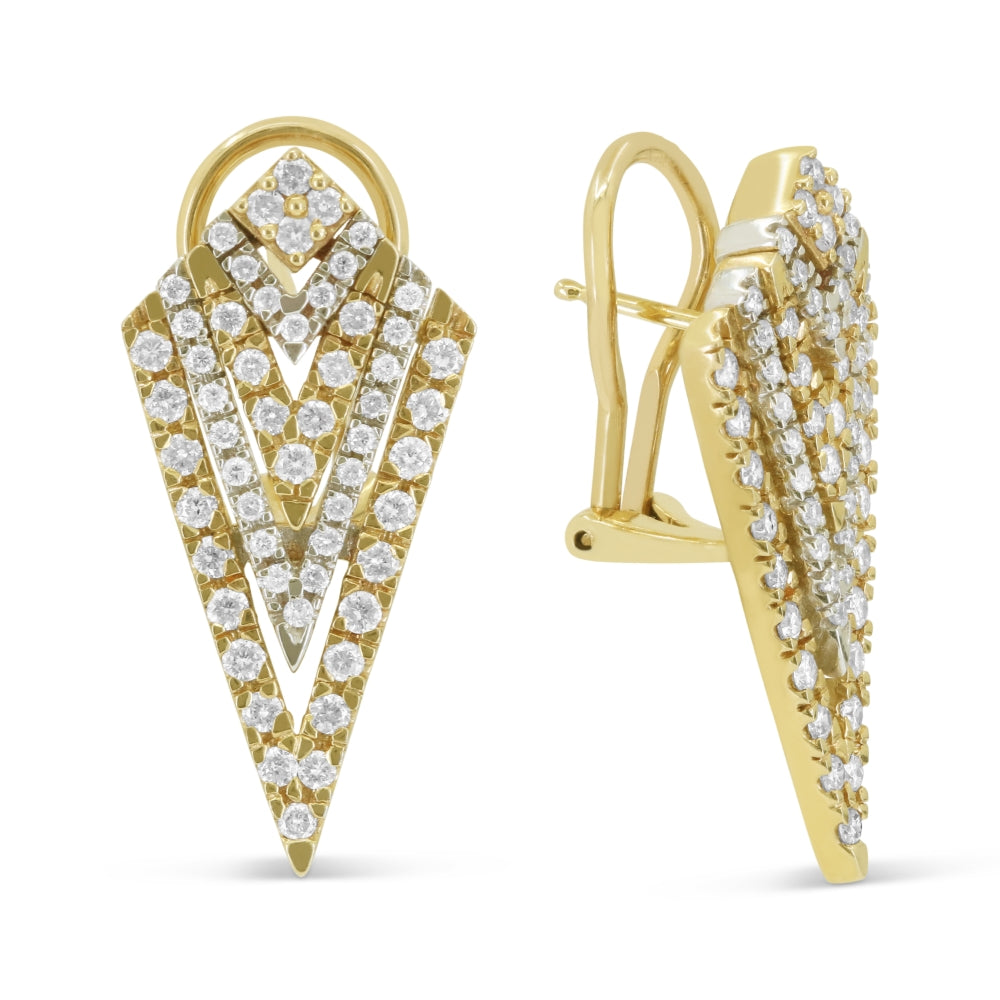 Madison L 14K Two Tone Gold Diamond Drop Earrings - style DE3969