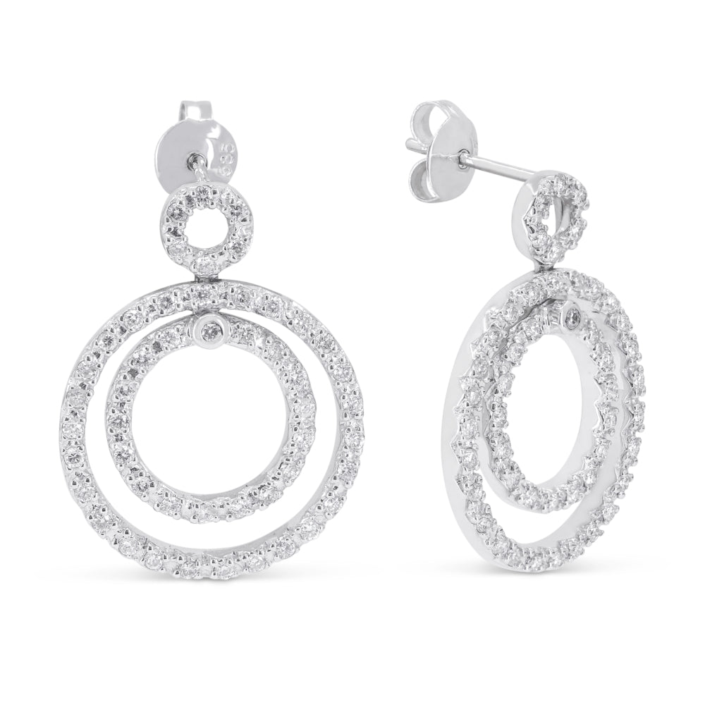 Madison L 14K White Gold Diamond Drop Earrings - style DE5227