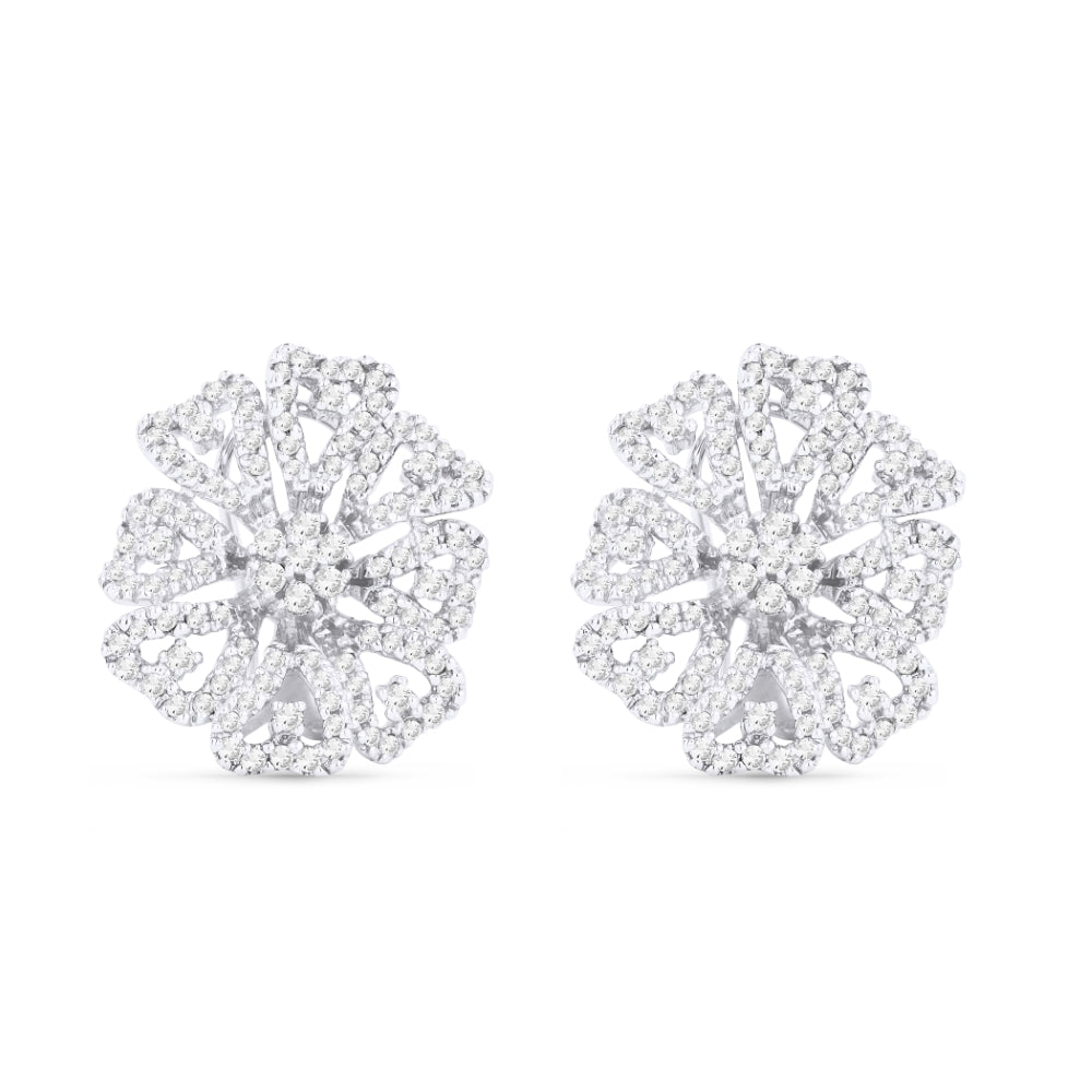 Madison L 14K White Gold Diamond Stud Earrings - style DE5240